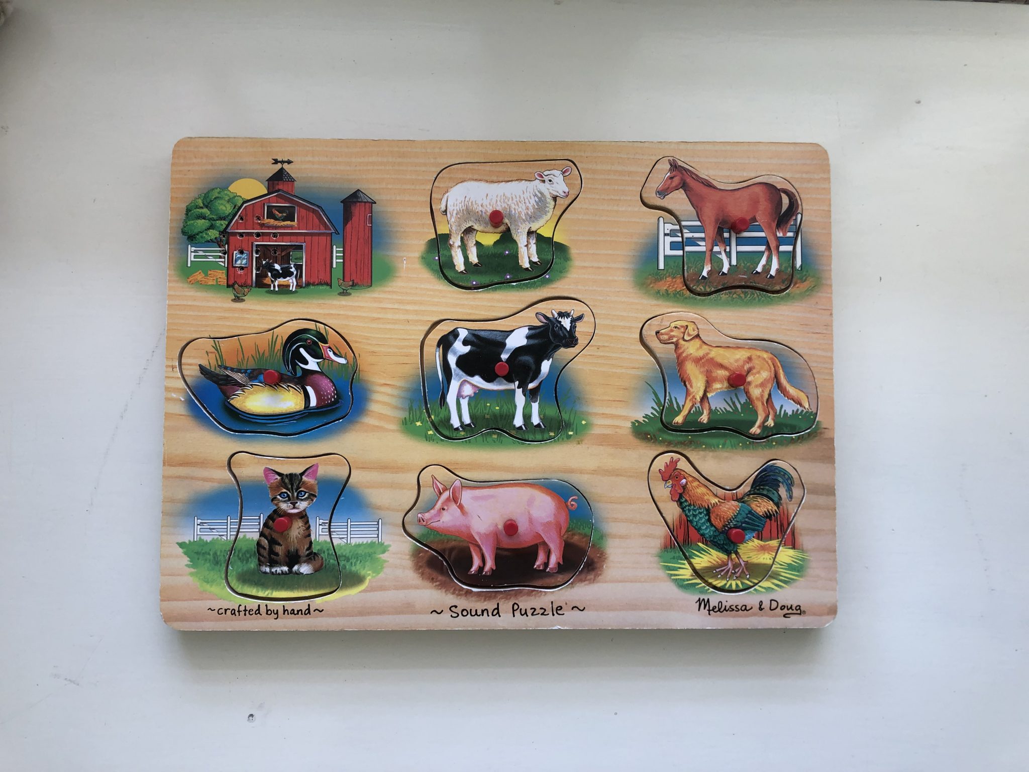 Melissa & Doug Farm Animals Touch and Feel Textured Wooden Puzzle 4327